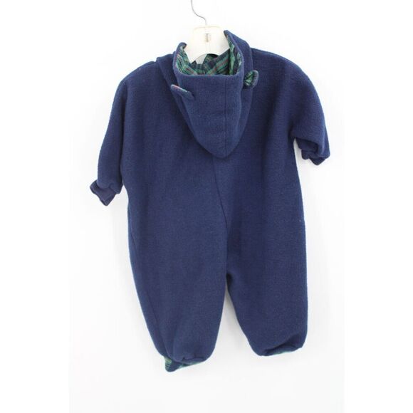 CLASS CLUB BABY FLANNEL HOODED FOOTED BEAR OUTFIT SIZE 6/9M VINTAGE - Picture 5 of 7